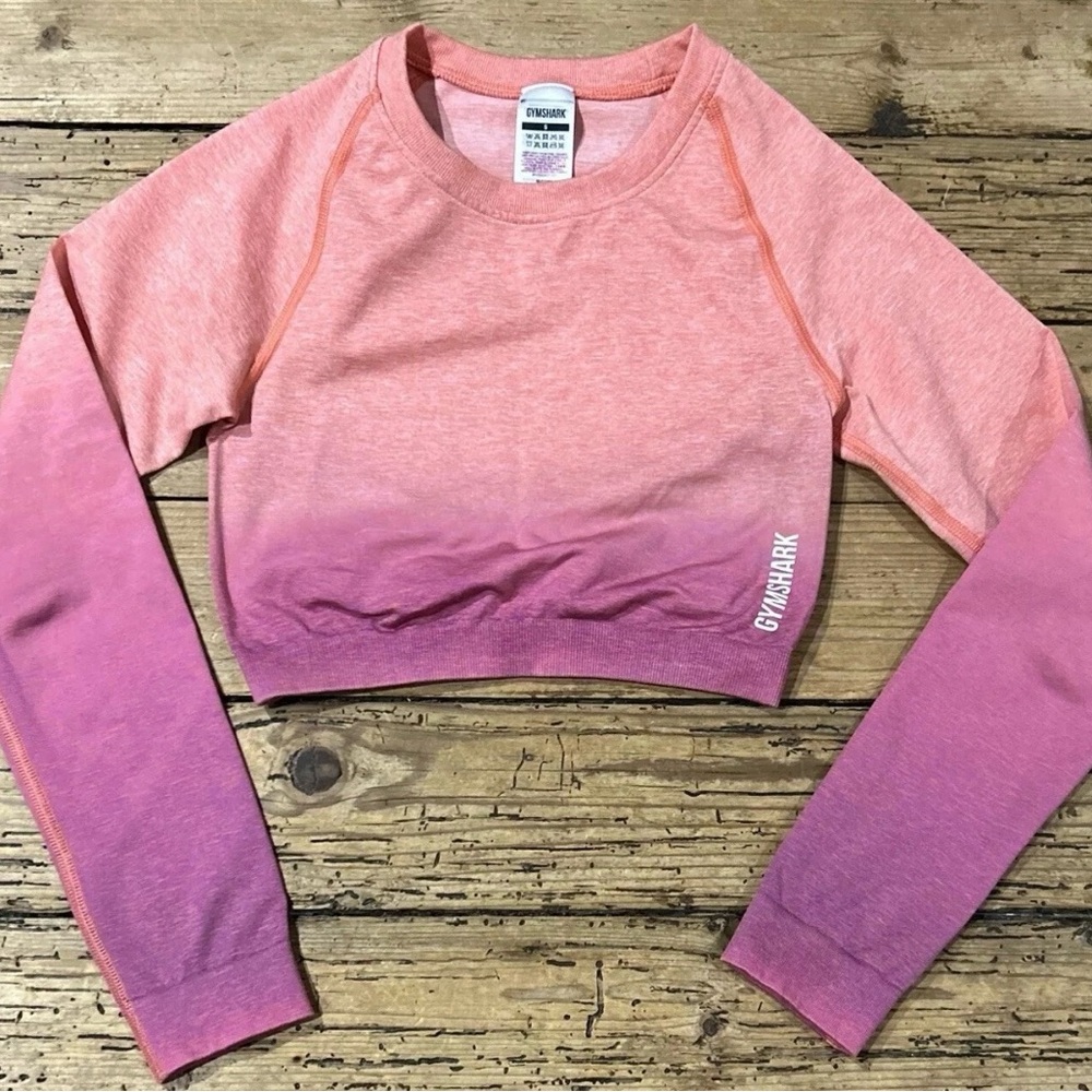 Gymshark Peach and Lavender Ombre Crop Top